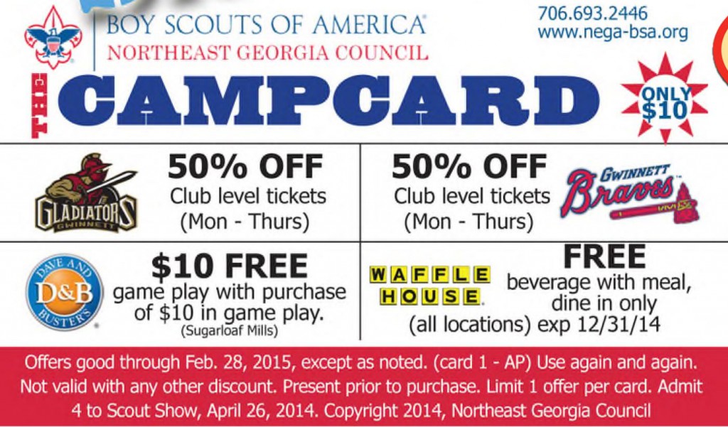Camp Cards Sales Cub Scout Pack 564 Lilburn, GA